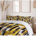 thumbnail image 6 of Ambesonne Modern Duvet Cover Sets, Grunge Art Brushstrokes, 2-Queen, Earth Yellow Black, 6 of 7