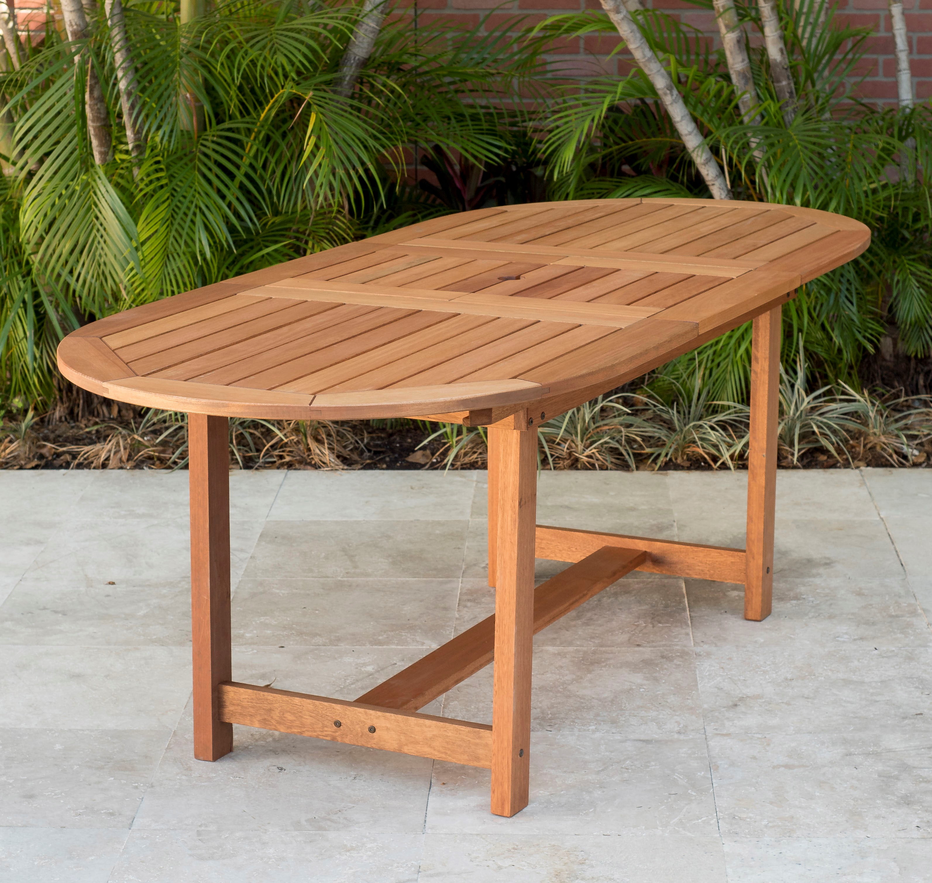Amazonia Arizona 7 Piece Patio Extendable Oval Table Dining Set Eucalyptus Wood Ideal For Outdoors And Indoors Walmart Com Walmart Com