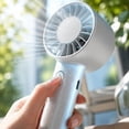 thumbnail image 5 of Handheld High Speed Portable Fan Rechargeable Usb Cooling Personal Fan with Desktop Stand 3 Speed Settings for Outdoor Travel Home Office Use White 1 Pack, 5 of 7