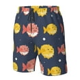 thumbnail image 5 of Disketp Men'S Swim Trunks Hawaiian Breathable Surf Beach Swimsuits Mesh Lining Beach Shorts With Pockets-Cute Puffer Fish, 5 of 9