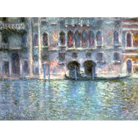 - Venice, Palazzo Da Mula, 1908 Impressionism Italy Canal Scene Print Wall Art By Claude Monet