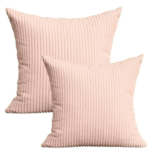 CHUANK Home Textile 20” X 20” Modern Contemporary Transitional Navy Blue Striped Polyester Throw Pillow ( 2 Count) Home Decoration Suitable for Living Room and Bedroom