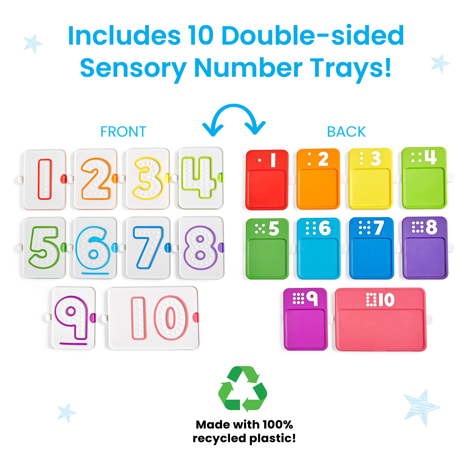 Hand2mind Montessori Sensory Number Trays for Kids Math Learning