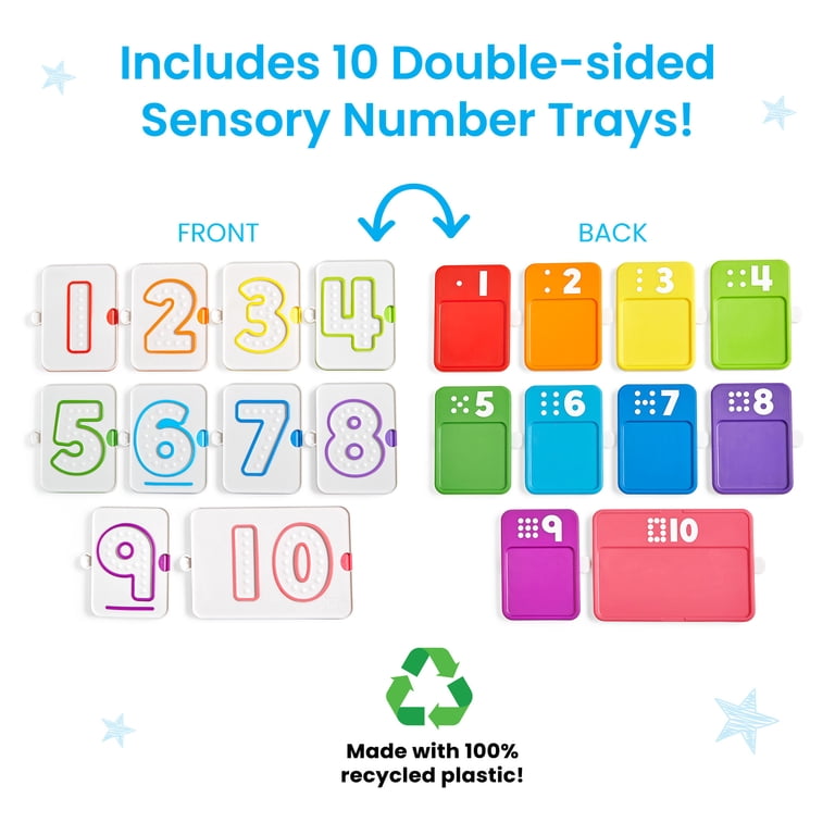 hand2mind Kids Sensory Number Trays for Montessori Math Learning