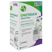 OneTouch Verio Flex Blood Glucose Meter | Glucose Monitor For Blood Sugar Test Kit | Includes Blood Glucose Monitor, Lancing Device, and 10 Sterile Lancets