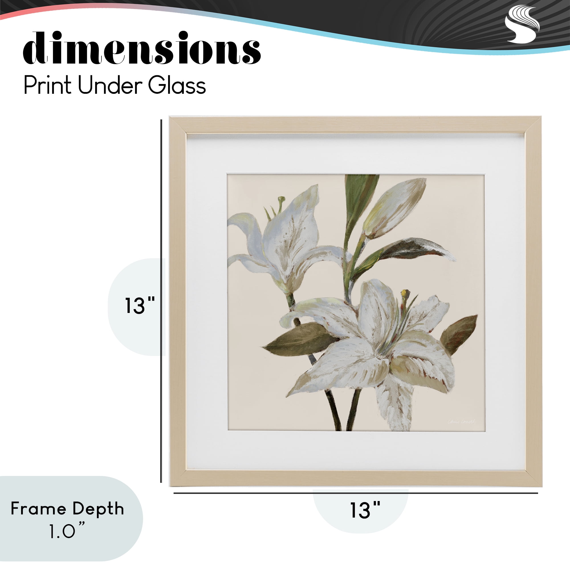 Stupell Industries Lilies Soft Beige Birch Framed Print Under Glass, design by Lanie Loreth