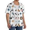 thumbnail image 2 of Goofa Cartoon Animals Printed Men's Casual Short-sleeved Shirt,Lightweight Breathable Button-down,Summer Casual men's top,Versatile Fashion shirt-Large, 2 of 7