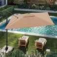 thumbnail image 6 of 10FT Cantilever Patio Umbrella with 360° Rotation, Aluminum Offset Umbrella with Tilt Crank, Outdoor Sun Shelter for Poolside, Deck, Backyard, 6 of 8