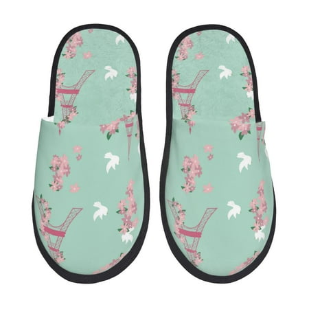 

Slippers for Women Men Eiffel Tower Pigeon Warm Womens Mens House Shoes Bedroom Slippers Fuzzy Memory Foam Slippers Winter House Indoor Shoes Aesthetic Dorm Slippers