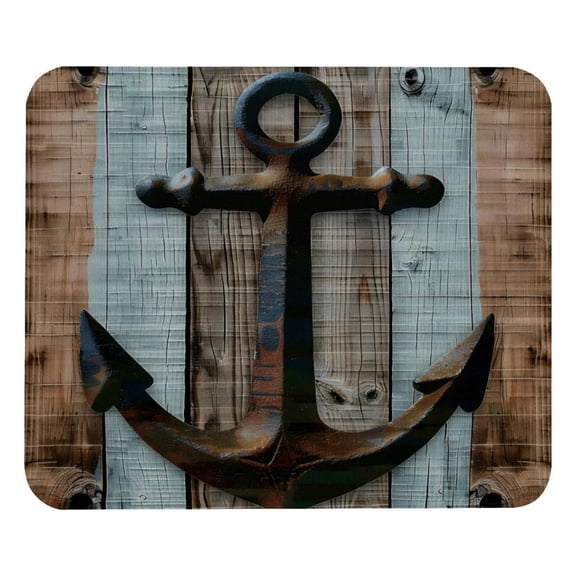 PhooArto Comfortable Mouse Pad Vintage Wooden Board Brown Anchor Desktop Mousepad , 21 x 25 cm Mouse Mat, Non-Slip Rubber Base, Improves Speed and Precision
