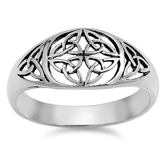 Antiqued Filigree Celtic Endless Knot Ring Sterling Silver Boho Band 925 Jewelry Female Male Size 7
