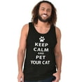 thumbnail image 5 of Keep Calm Pet Your Cat Kitty Lovers Tank Top T Shirts Men Women Brisco Brands S, 5 of 5
