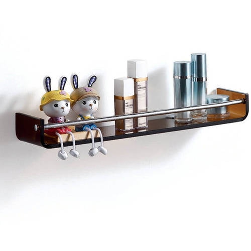 bathroom glass shelf with towel bar chrome