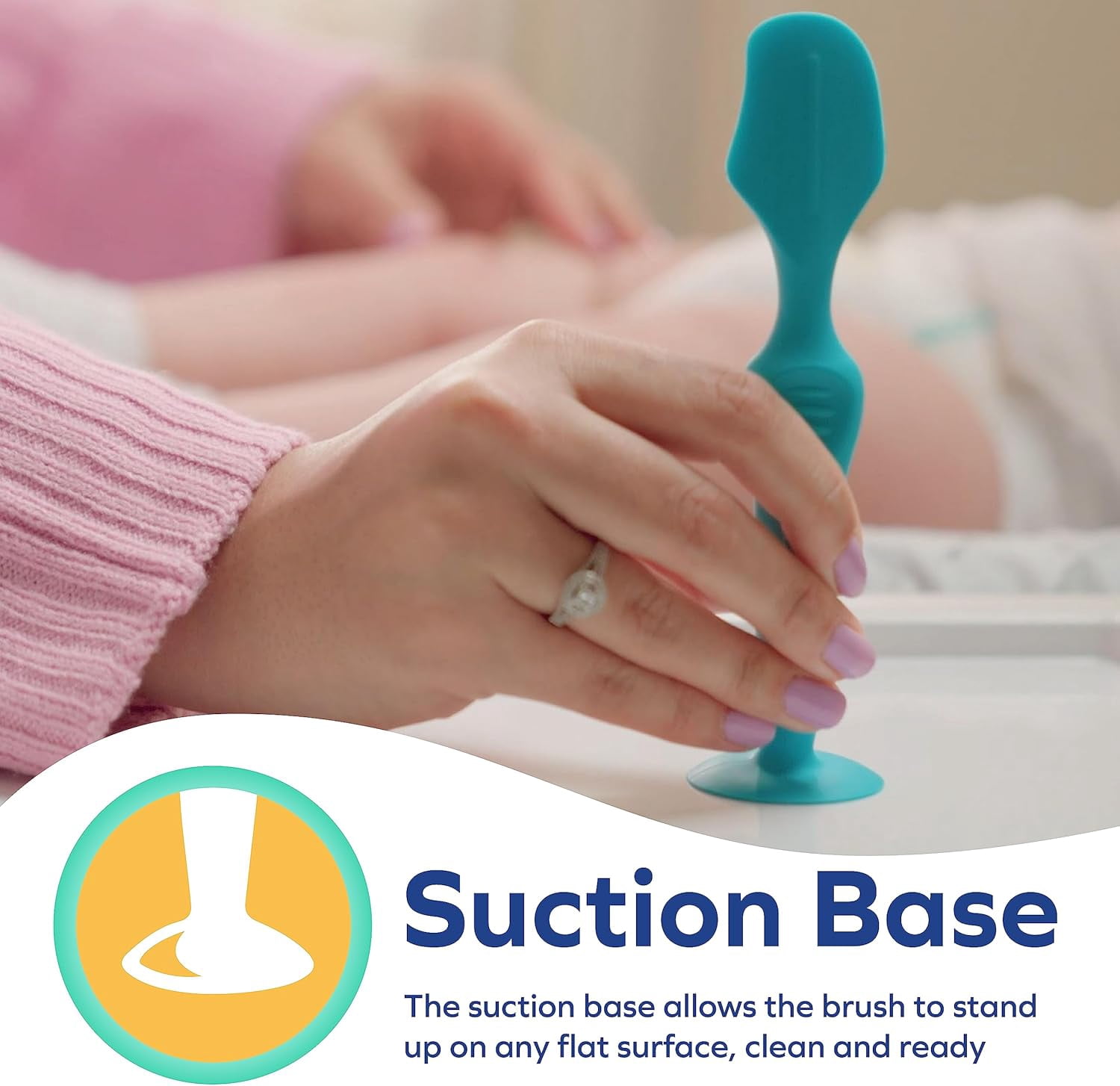 Dr. Talbot's Silicone Diaper Cream Brush with Suction Base and Hygienic Case, Full Size