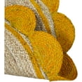 thumbnail image 5 of 3 Ft Round Yellow & Natural Jute Premium Scalloped Jute Rug – Handcrafted Natural Braided Carpet for Living Room, Bedroom, Entryway – Boho Home Decor, 5 of 5