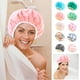 thumbnail image 1 of Gorro de ducha de doble capa con encaje y lentejuelas - Reutilizable, impermeable y elástico para bañarse, maquillarse, spa y cocinar, 1 of 1