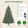 thumbnail image 4 of HOMCOM 7 ft Prelit Frosted Christmas Tree, Full Spruce Holiday Decor with Dual Colour LED Light, Dense Branches, 9 Light Modes, Hinged Xmas Tree with Metal Stand, Easy Assembly, 4 of 8