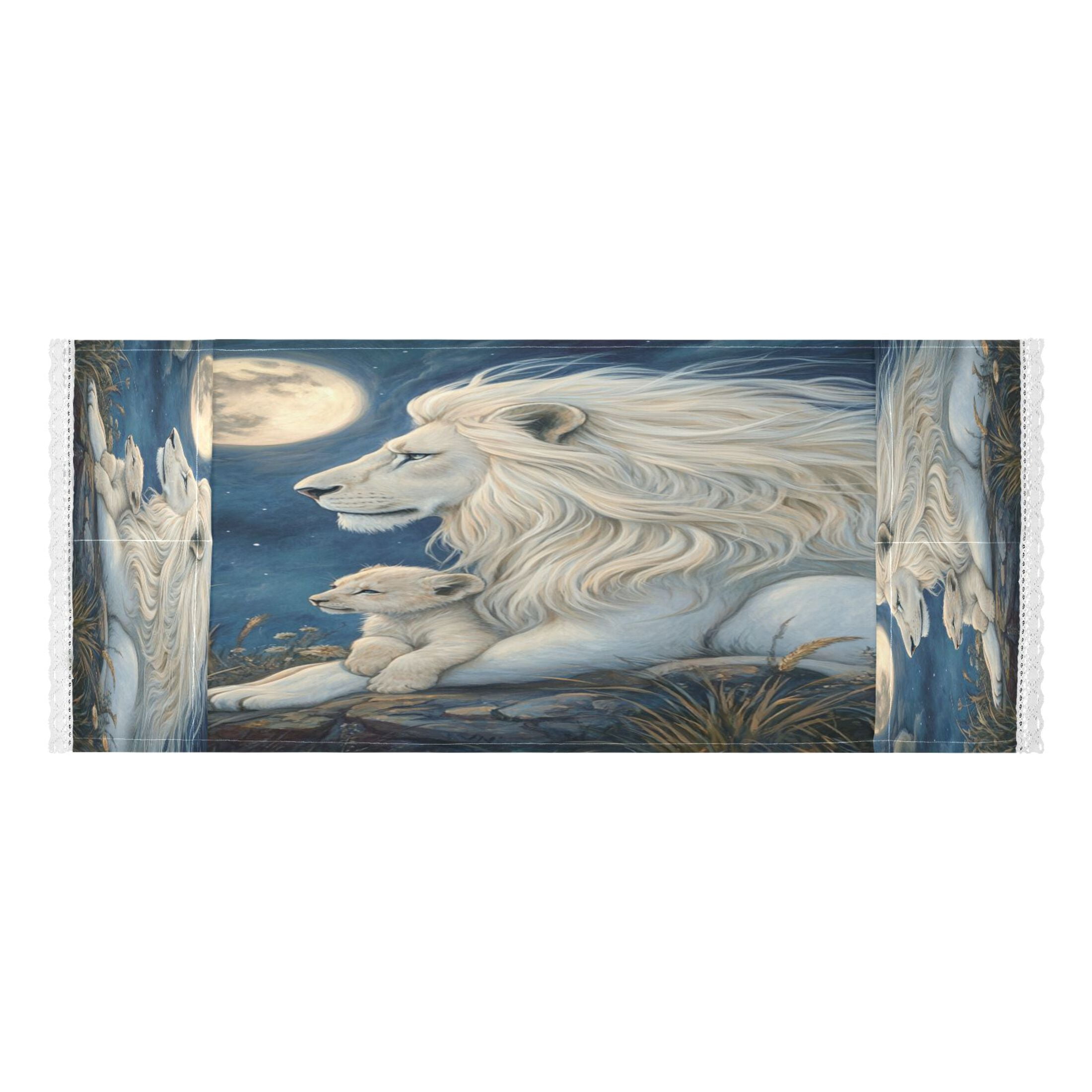 WOBOGO White Maned Lion Washing Machine Cloth Dryer Refrigerator Top Cover Protective Non-Slip Mat For Kitchen Laundry