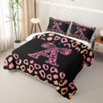 thumbnail image 3 of Erosebridal Teens Bow Letter Monogrammed A Twin Quilt Set,Bling Glitter Print Gradient Leopard Print Twin Coverlet Set for Girls Women, 3 of 7