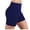 Navy, variant on Qulqfy Shorts Women Compression Gym Stretchy Black Hot Pants Plus Size Casual Solid Shorts with Pockets for Women 3XL