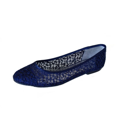 

Adrianna Papell Women s Bethie Navy Martinique Flat 9.5