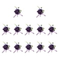 thumbnail image 3 of Boutonniere de flores para boda, para hombre, para novio, para boda, fiesta, graduación Púrpura 12cmx9cm, 3 of 9