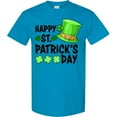 thumbnail image 3 of Inktastic Happy St. Patrick's Day Green Hat and Clovers T-Shirt, 3 of 5