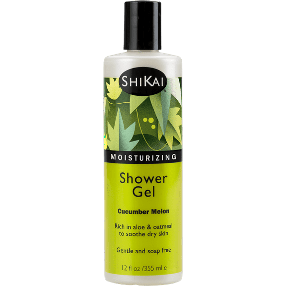 ShiKai Daily Moisturizing Shower Gel – Cucumber Melon Body Wash with Aloe Vera & Oatmeal for Dry Skin Relief (12 oz)
