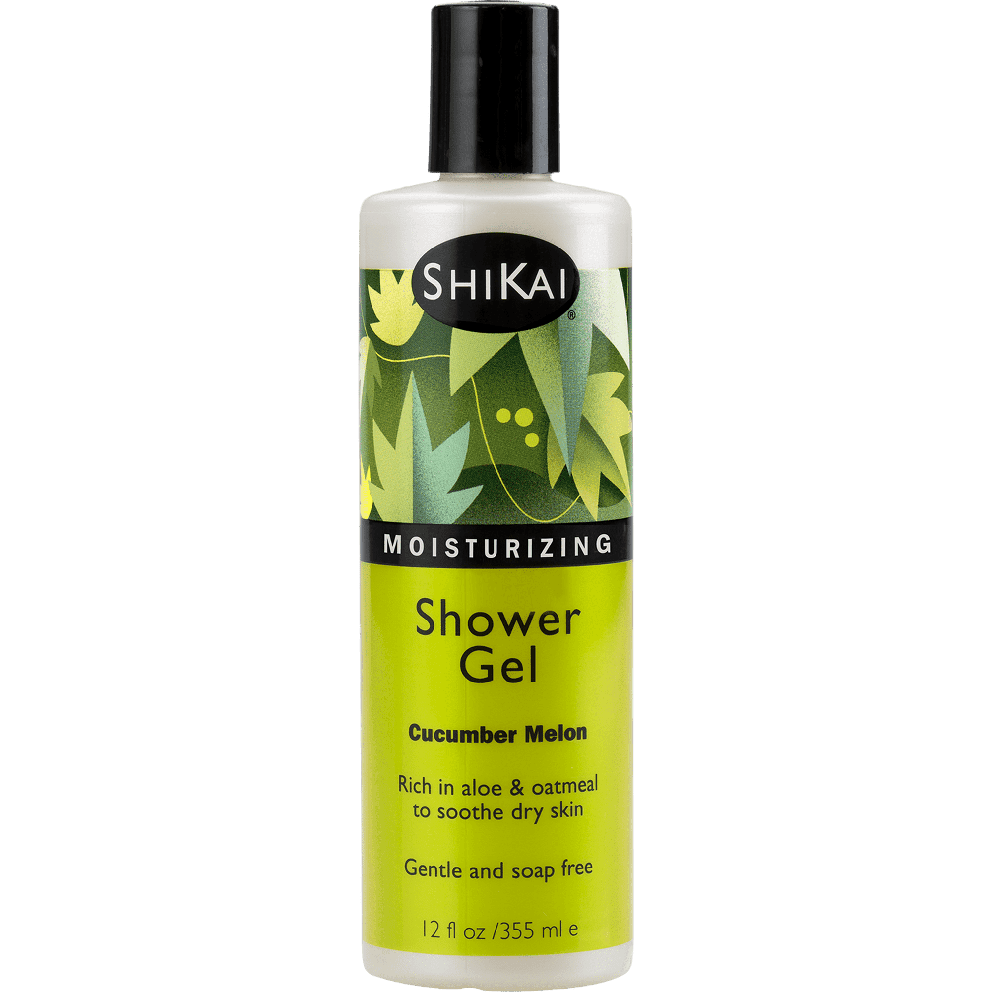 ShiKai Daily Moisturizing Shower Gel – Cucumber Melon Body Wash with Aloe Vera & Oatmeal for Dry Skin Relief (12 oz)