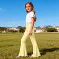 thumbnail image 6 of Ynynloco Women's Casual High Waist Ruffle Flare Pants Casual Scalloped Hem Wide Leg Solid Stretchy Bell Bottom, 6 of 9