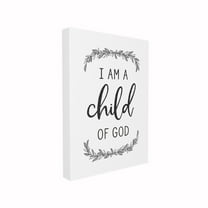 Stupell Child Of God Black and White Leaves Canvas Art, 16 x 20