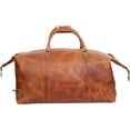 thumbnail image 3 of RUZIOON 24" Leather Buffalo Travel Case Duffel Luggage Bag, Gym Travel Tote Duffel, Overnight Weekender (tan), 3 of 6