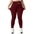 thumbnail image 2 of Women's Fleece Lined Leggings Thermal Thick Winter Warm High Waisted Tummy Control Soft Pants for Snow Red S, 2 of 8