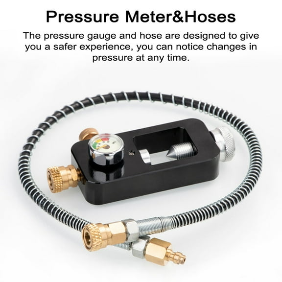 Oxygen Outdoor Easy Install  Diving Tanks Refill Adapter Set Oxygen Cylinder Adapter Practical Outdoor Diving Accessory With Pressure Meter Hose