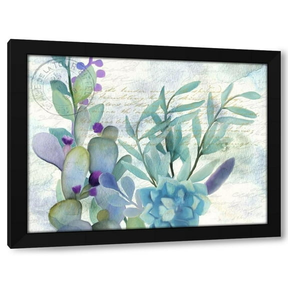 Allen Kimberly 14x12 Black Modern Wood Framed Wall Art Titled - Watercolor Floral 4