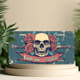 thumbnail image 6 of 1 Pcs 2D Flat License Plate Covers & Frames, Skull with Roses For Decorative Front, Waterproof For Decoration Aluminum License Plate Covers & Frames Cover For Men Women, 12" X 6", 6 of 7