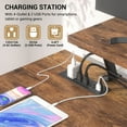 thumbnail image 4 of Homieasy Reversible L-Shaped Gaming Desk with Power Outlet & LED Light Strip, Home Office Computer Desk with Monitor Stand, File Drawer and Workstation,Rustic Brown, 4 of 7