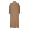thumbnail image 4 of IROINNID Dress Shirt for Women Strapless V-Neck Shirt Dress Bandage Fold Long Sleeve Causal Color Long Dress Reduced,Coffee, 4 of 6