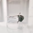 thumbnail image 2 of Natural Emerald Ring, Rough Emerald Gemstone Ring, AAA May Birthstone, CROSS Band, 925 Sterling Silver, Womens Ring, Christmas, Thanksgiving, Handmade, Statement Jewelry, Rough Gemstone Jewelry, 2 of 5