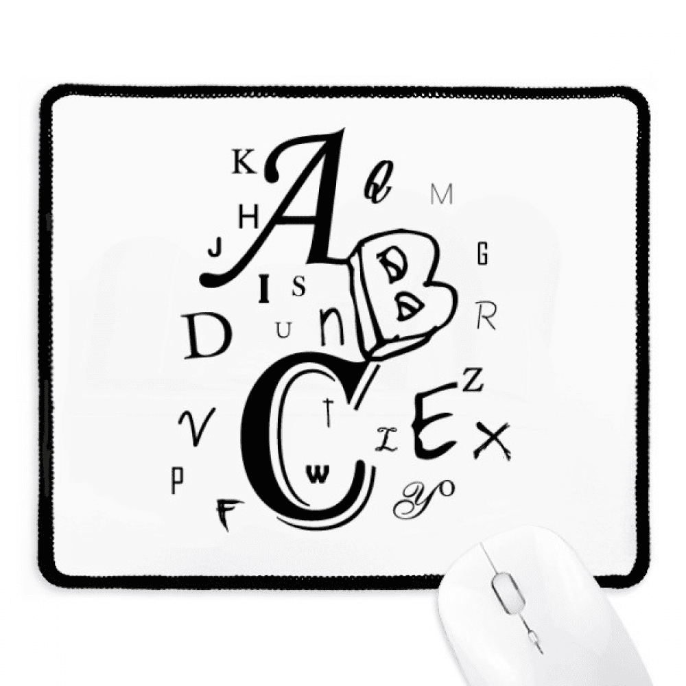 Letters English image Mousepad Stitched Edge Mat Rubber Gang Pad ...