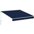 thumbnail image 3 of 7.8' x 6.8' Manual Retractable Awning, Patio Awnings Sunshade Shelter Cover with Crank Handle and Water-Resistant Polyester, Outdoor Canopy Sunsetter Awnings for Door, Window, Deck, Navy Blue, 3 of 7