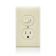 thumbnail image 3 of Leviton T5225-T Combination, 15 Amp, 120 Volt AC Toggle Switch, and 15amp, 125 Volt 5-15R Tamper Resistant Receptacle, Grounding, Light Almond, 3 of 4