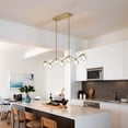 thumbnail image 4 of Modern Crystal Chandeliers for Dining Room, Island Light Fixture Over Table,7-Light Height Adjustable Hanging Pendant Light Fixtures for Kitchen, Living Room, Bedroom, L47'', 4 of 10