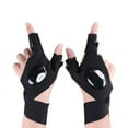 thumbnail image 1 of Half-finger Fishing Gloves Led Flashlight Waterproof Flashlight Outdoor Hiking Camping Fishing Rescue Survival Lighting Tool Set One Size, 1 of 6