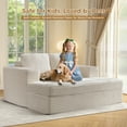 thumbnail image 6 of Bonzy Home Cloud Chaise Lounge - Oversized Indoor Sofa Bed Chair & Boneless Chaise for Living Room (White Corduroy), 6 of 10