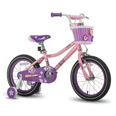 UPC: 0847182046163 | JOYSTAR 18 Inch Paris Girls Bike for 5-9 Year Old Kids Purple/Pink