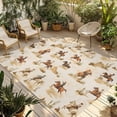 thumbnail image 2 of Outdoor Rug 5x8 ft Farmhouse Western Waterproof Outdoor Patio Rug Mat Non Slip Outside Area Rugs Carpet for RV,Camping,Porch,Deck,Pool,Balconybackyard,Cowboy Desert Horse Print Brown Beige, 2 of 9