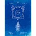 thumbnail image 2 of Borders, Cole 25x32 Black Ornate Wood Framed with Double Matting Museum Art Print Titled - PP1097-Faded Blueprint Tesla Turbine Patent Poster, 2 of 4