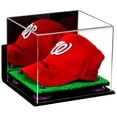 thumbnail image 1 of Versatile Acrylic Display Case - Small Rectangle Box with Mirror, Wall Mount, Purple Risers and Turf Base 8.75" x 7.75" x 7" (V21), 1 of 3