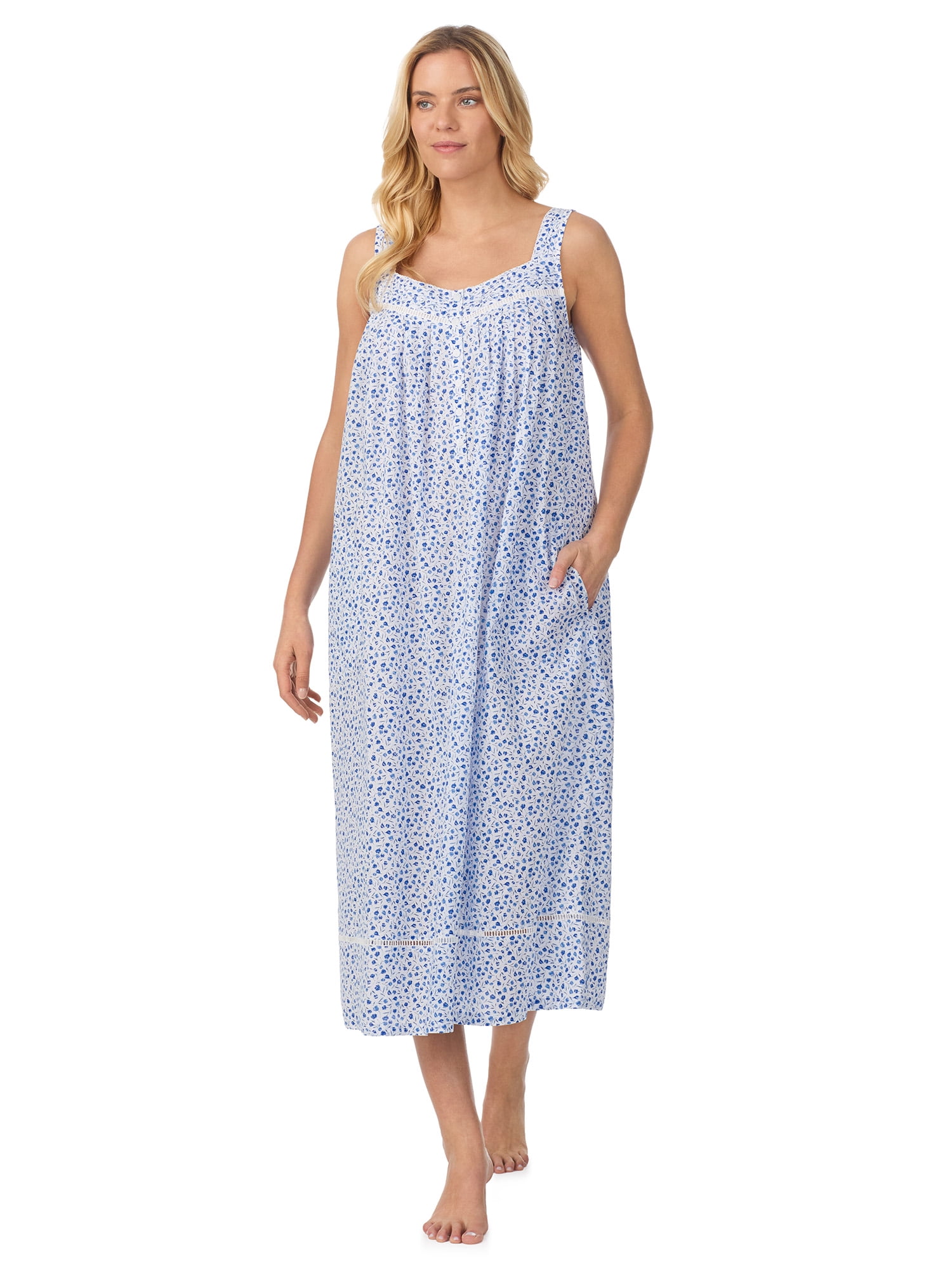 Aria Women's Lightweight Cotton Woven 50" Ballet Nightgown, Sizes XS-5X